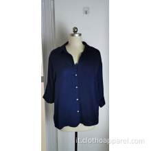 Top blu in 2 pezzi da donna 100% poliestere